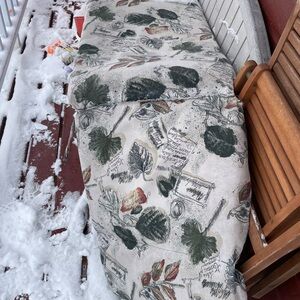 Botanical Print Outdoor Bench Cushion - Green & Cream